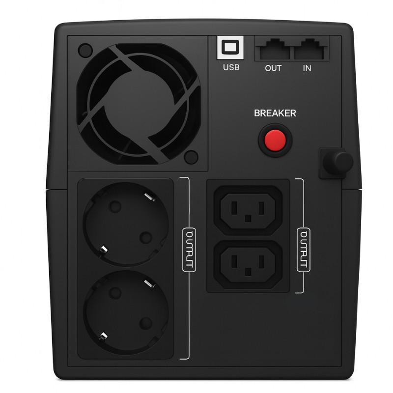 UPS Blacktec Office 1500VA / 900W Line Interactive - obrazek 2