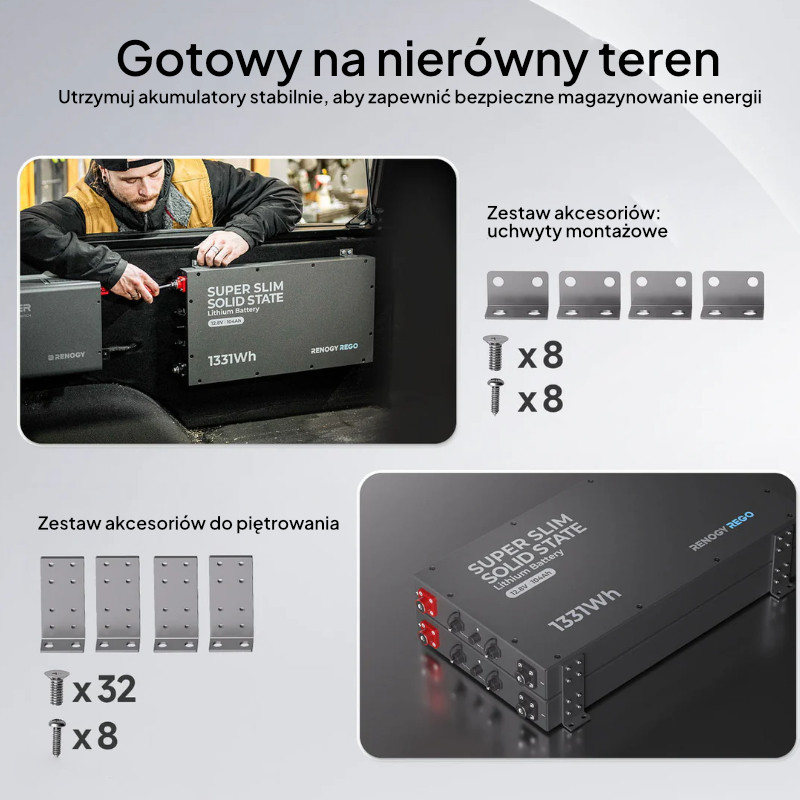 Akumulator Renogy REGO 12V 104Ah LiFePO₄ z samonagrzewaniem - obrazek 2