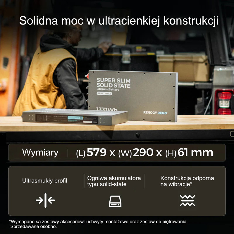 Akumulator Renogy REGO 12V 104Ah LiFePO₄ z samonagrzewaniem - obrazek 3