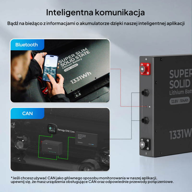 Akumulator Renogy REGO 12V 104Ah LiFePO₄ z samonagrzewaniem - obrazek 4