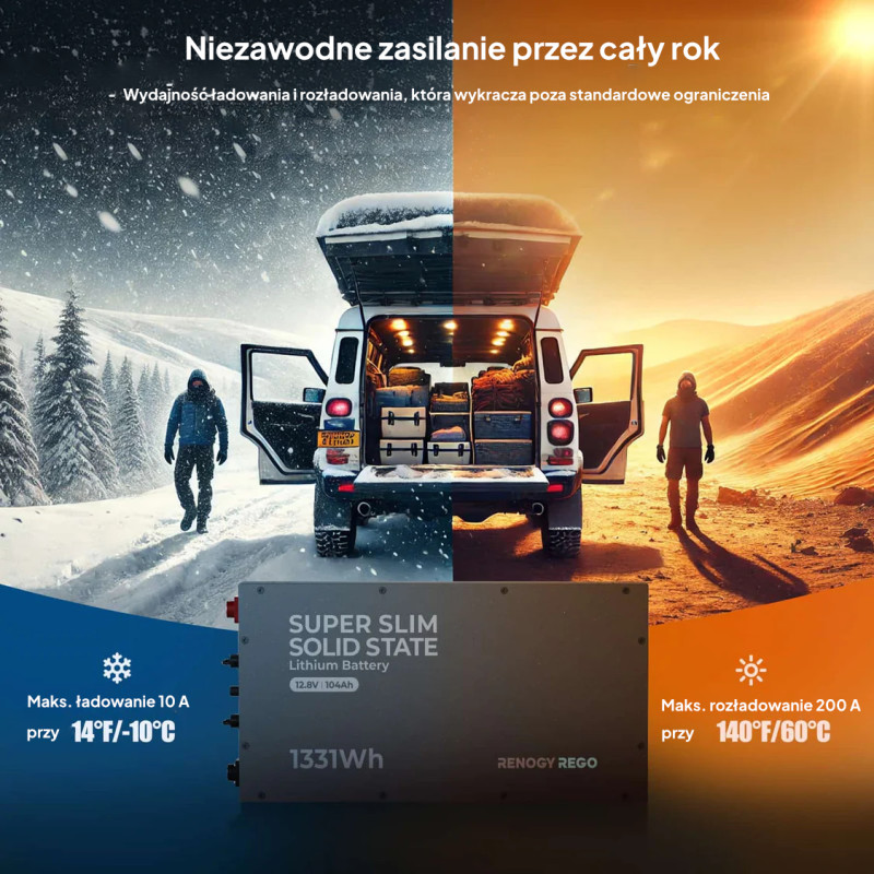 Akumulator Renogy REGO 12V 104Ah LiFePO₄ z samonagrzewaniem - obrazek 5