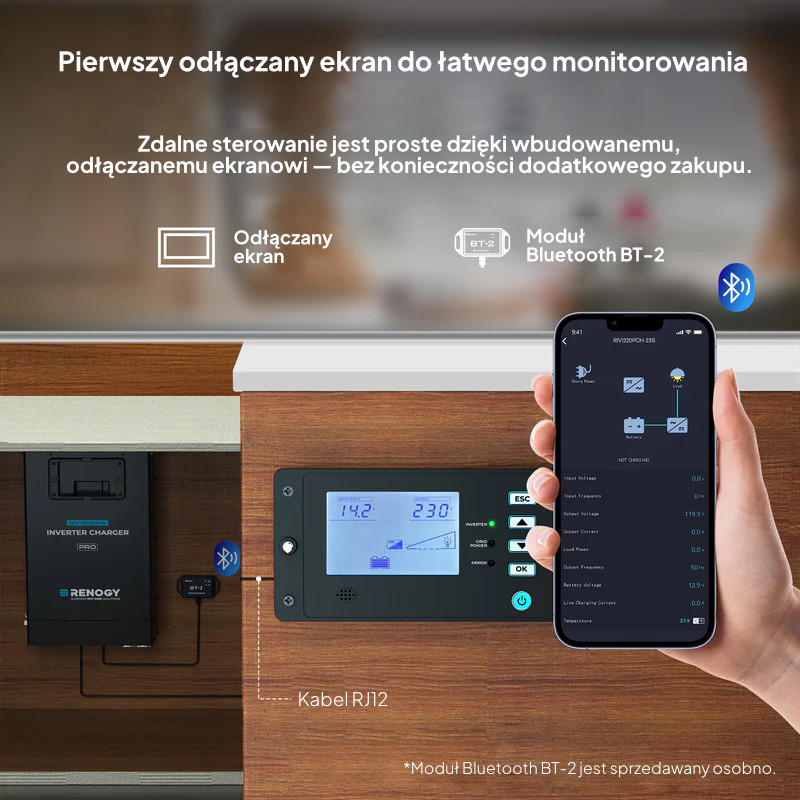 Inwerter Ładowarka Renogy Pro 12V 2000W HF - obrazek 4