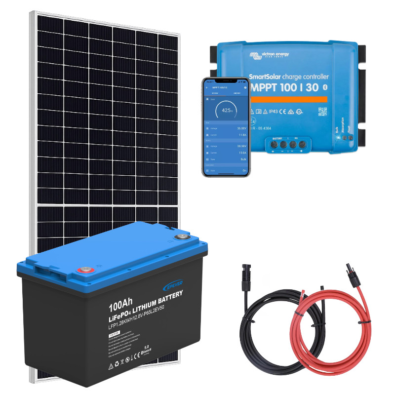 Panel słoneczny 455W i akumulator LiFePO4 100Ah z regulatorem MPPT