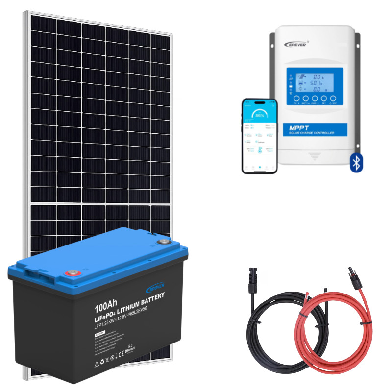 Panel słoneczny 455W z regulatorem 30A MPPT oraz akumulatorem 100Ah