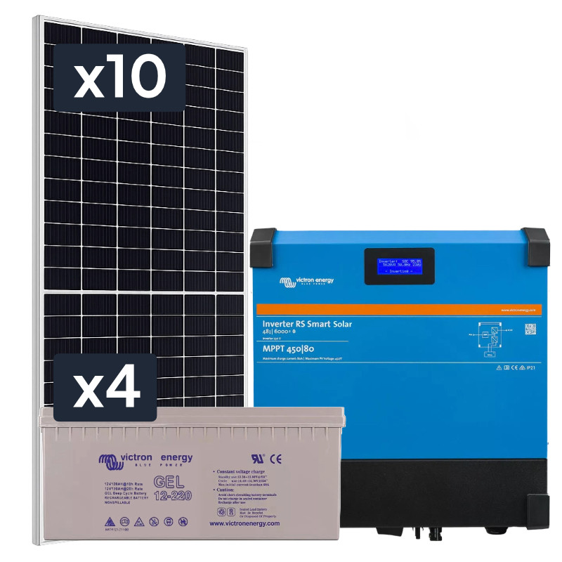 Elektrownia słoneczna 4350W z akumulatorem - zasilanie 230V moc 4500W + MPPT