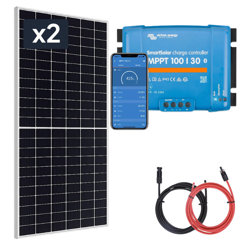 Panel słoneczny 2x455W z regulatorem 30A MPPT