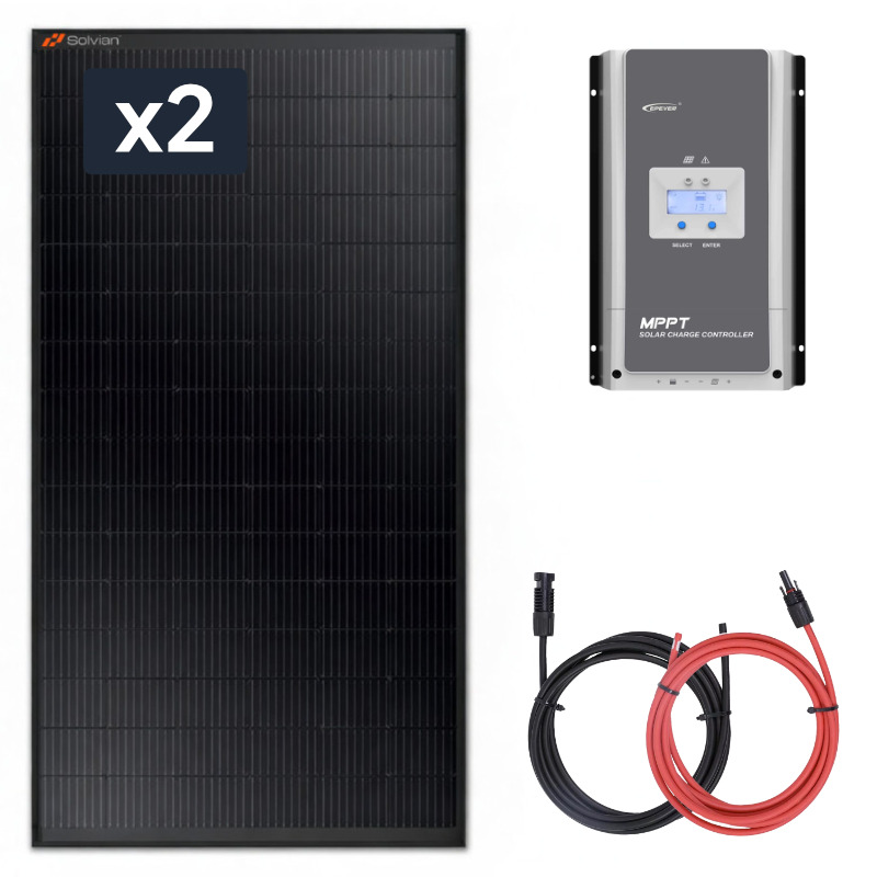 Panel słoneczny 2x435W z regulatorem ładowania 60A MPPT 12V/24V