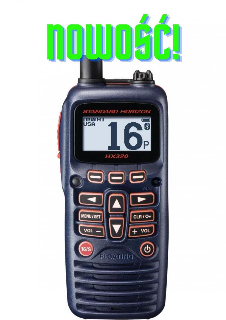 Radiotelefon ręczny HX320E (pływający; Bluetooth; akumulator 2100 mAh)