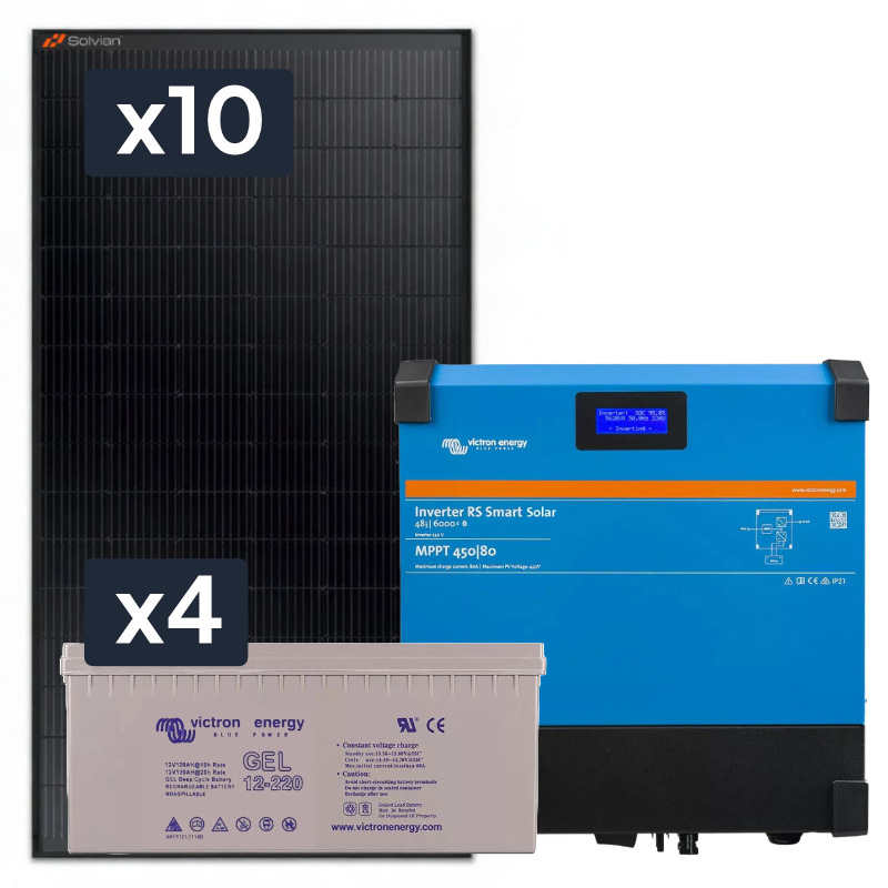 Elektrownia słoneczna 4350W z akumulatorem - zasilanie 230V moc 4500W + MPPT
