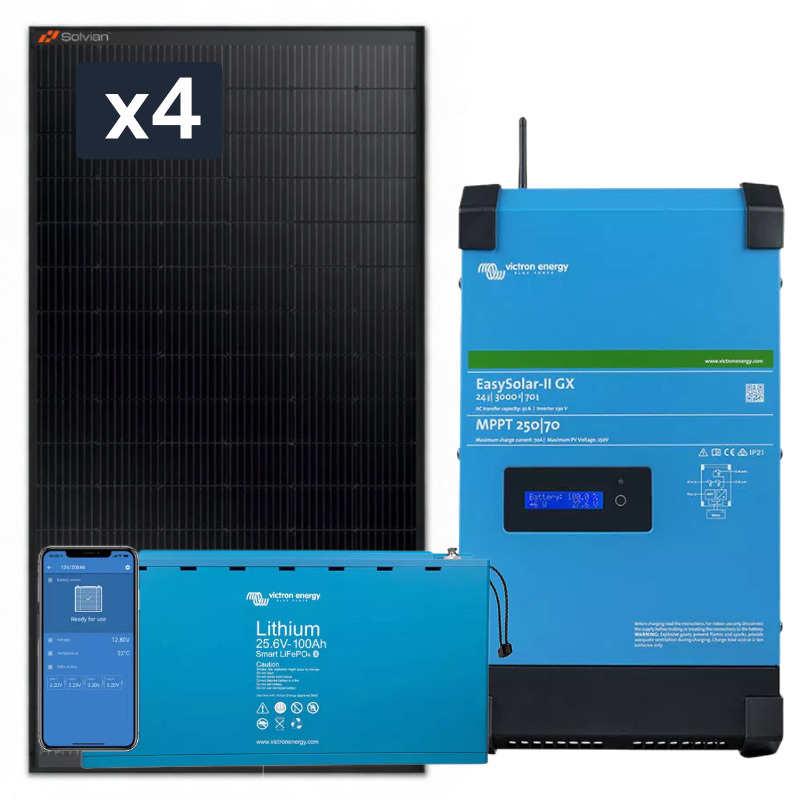 Elektrownia słoneczna pojemność 2.5kWh, 2500W + Panele 1740Wp