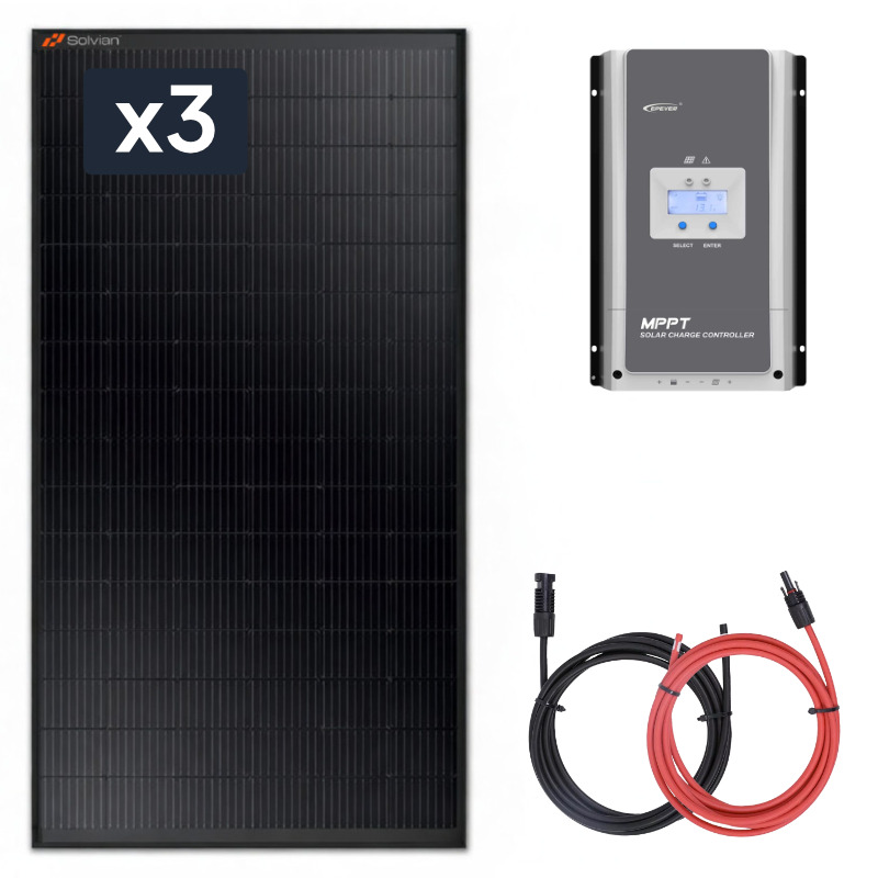 Panel słoneczny 3x435W z regulatorem ładowania 100A MPPT 12V