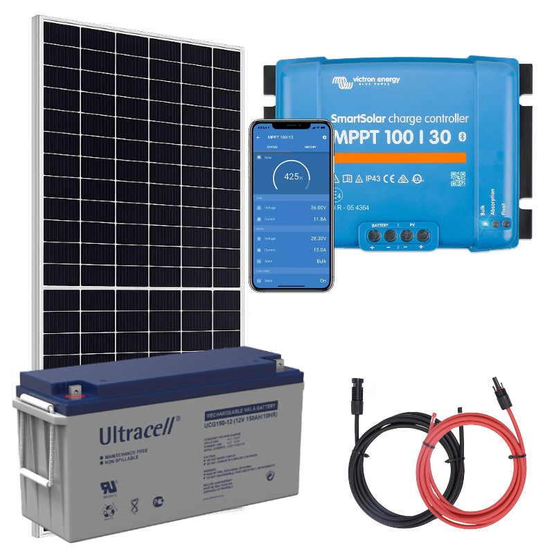 Panel słoneczny 455W i akumulator żelowy 150Ah z regulatorem MPPT