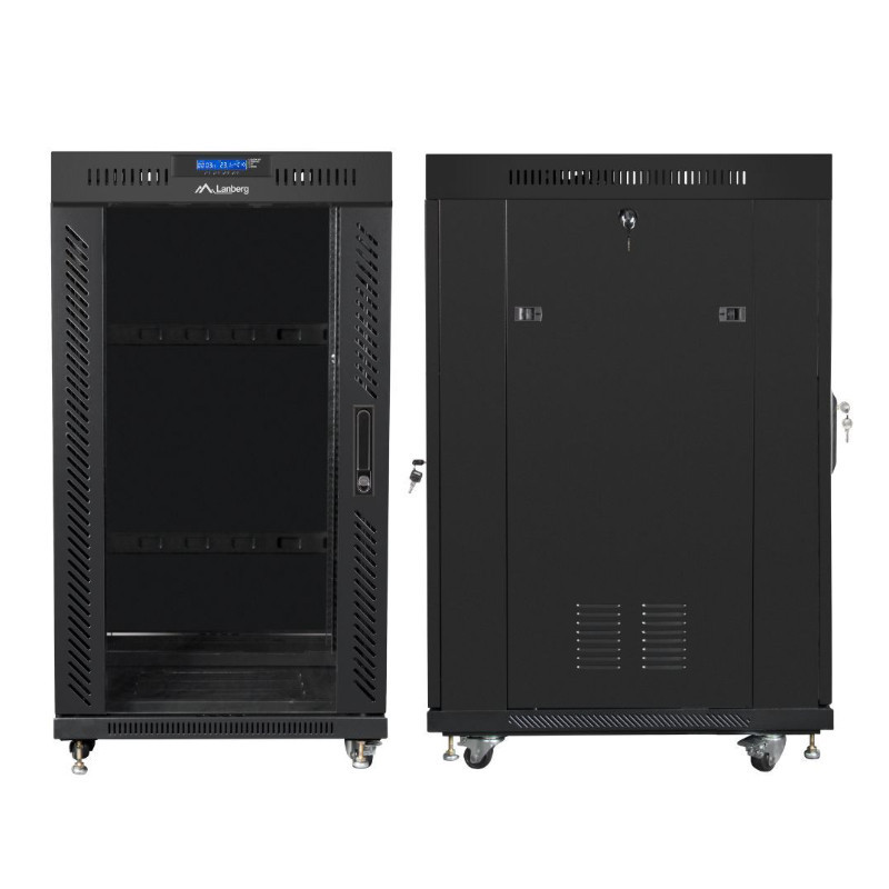 Szafa Rack Lanberg 19" 37U FF01-6637-23BL V2 z termostatem - obrazek 2