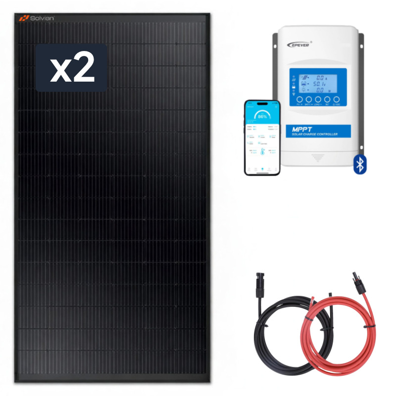 Zestaw do kampera panel sztywny 2x175W, regulator ładowania MPPT